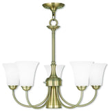 Ridgedale Dinette Chandelier, Antique Brass
