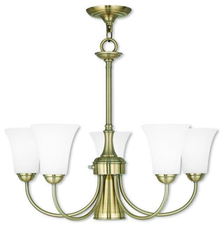 Ridgedale Dinette Chandelier, Antique Brass