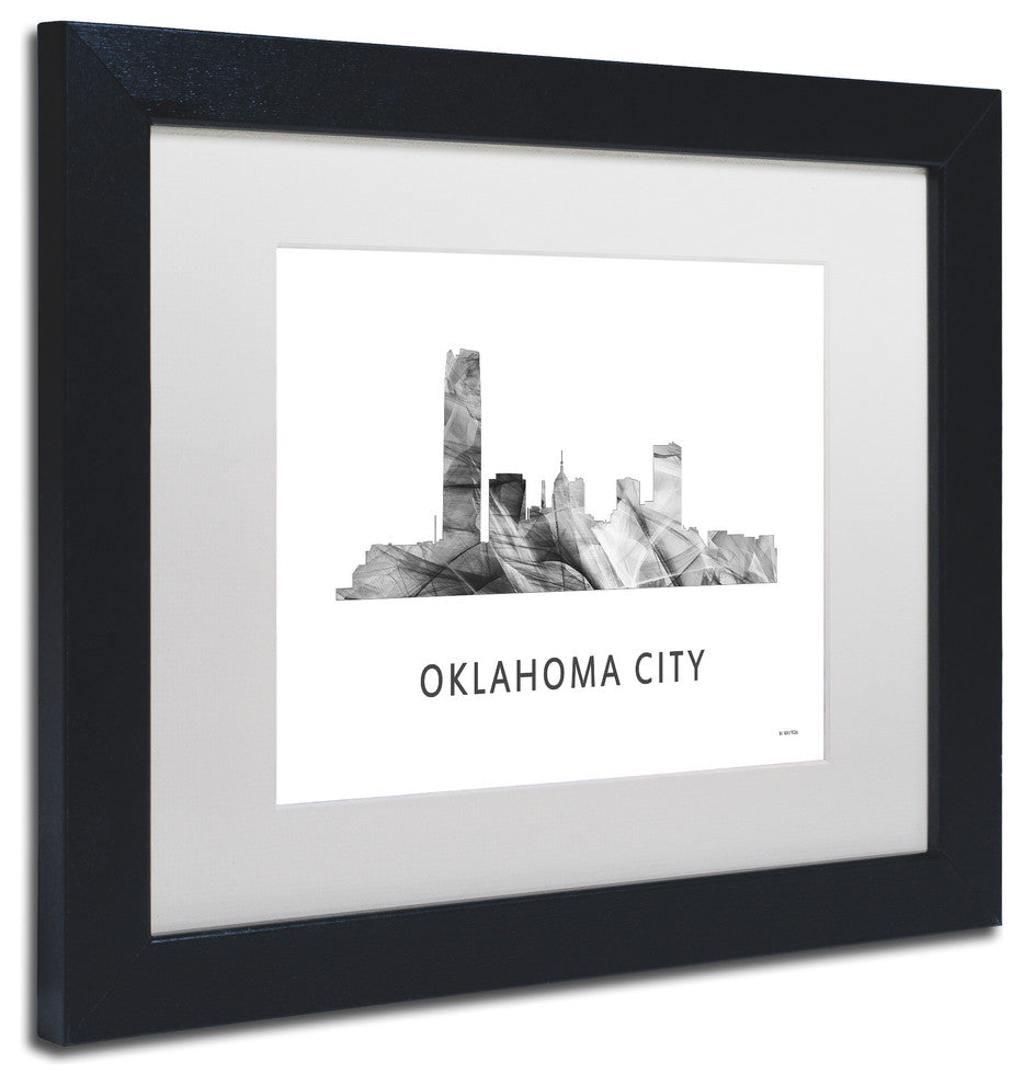Marlene Watson 'Ok City Ok Skyline' Matted Art, Black Frame, White, 14x11