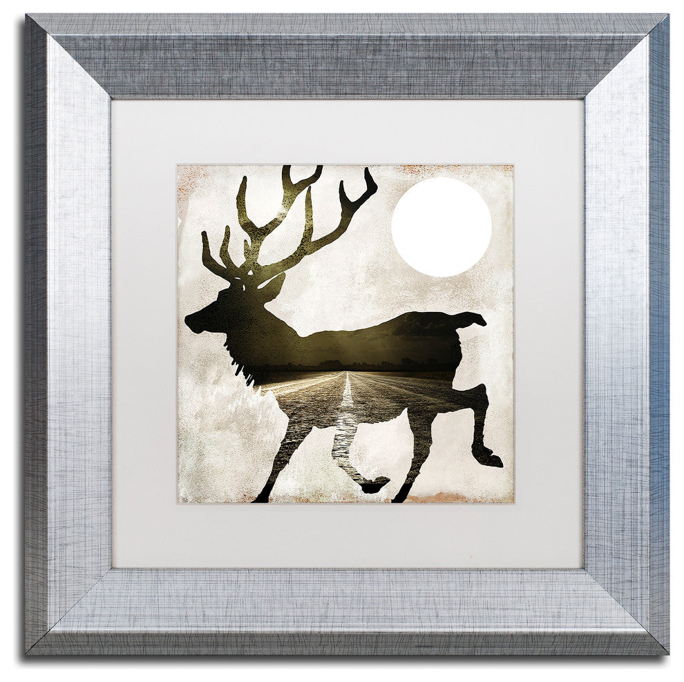 Color Bakery 'Going Wild I' Matted Framed Art, Silver Frame, White Mat, 11x11