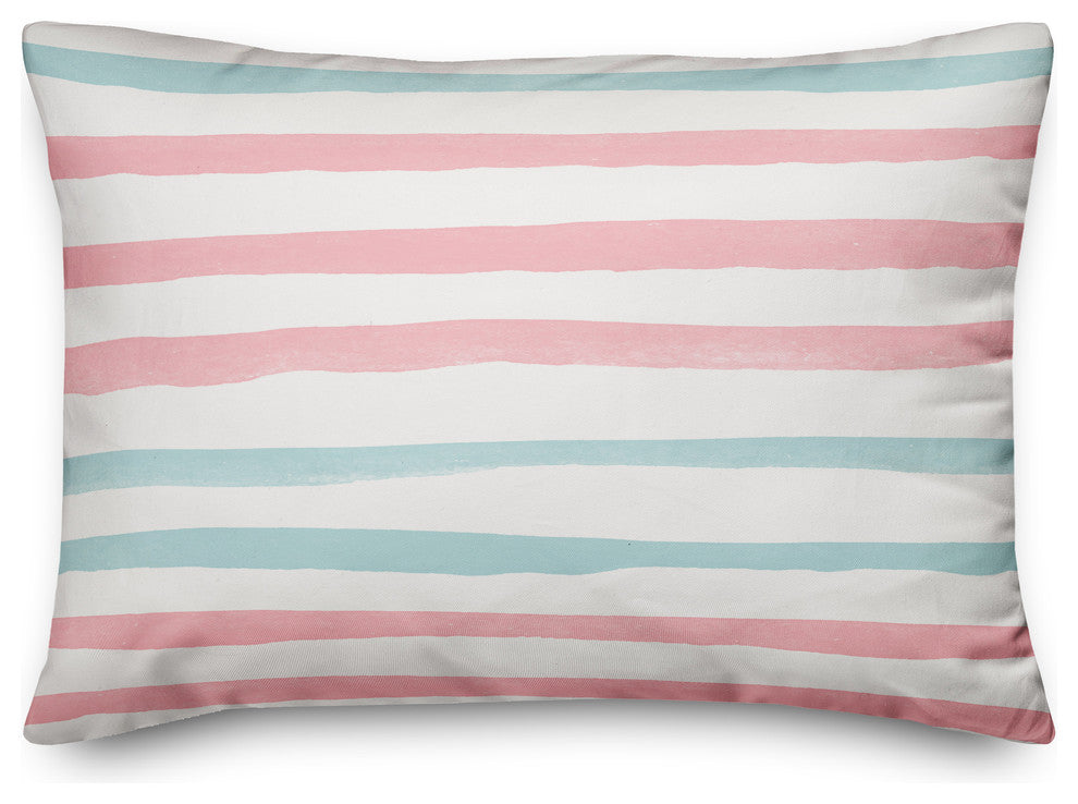 Watercolor Stripes 14x20 Lumbar Pillow