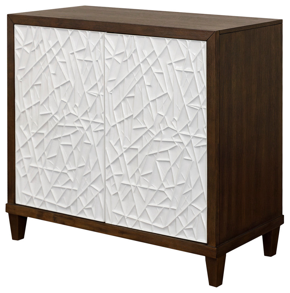 Modern Wood 40" Console With With doors, TV Stand, Fully Assembled, Brown