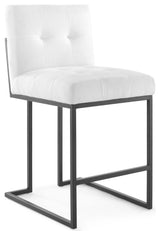 Modway Privy Black Stainless Steel Upholstered Fabric Counter Stool