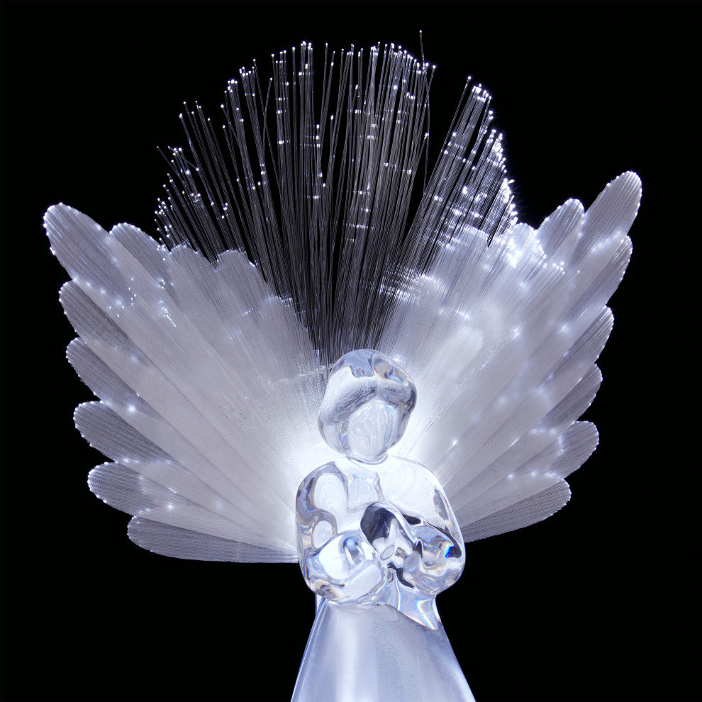 Angel Tree Topper with Fiber Optic Wings and LED Lights