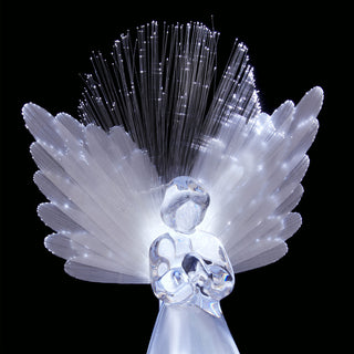Angel Tree Topper with Fiber Optic Wings and LED Lights