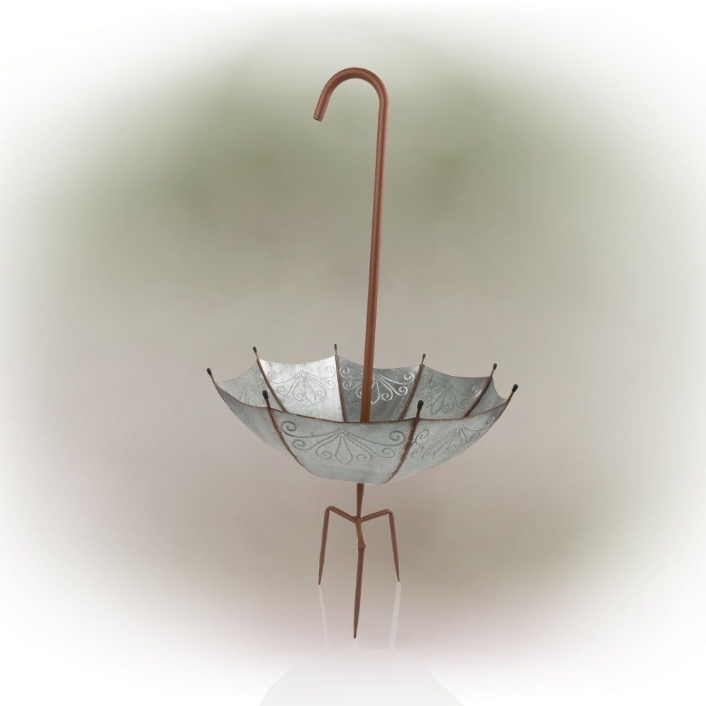 Outdoor Upside Down Umbrella Garden Stake and Planter, 37" Tall