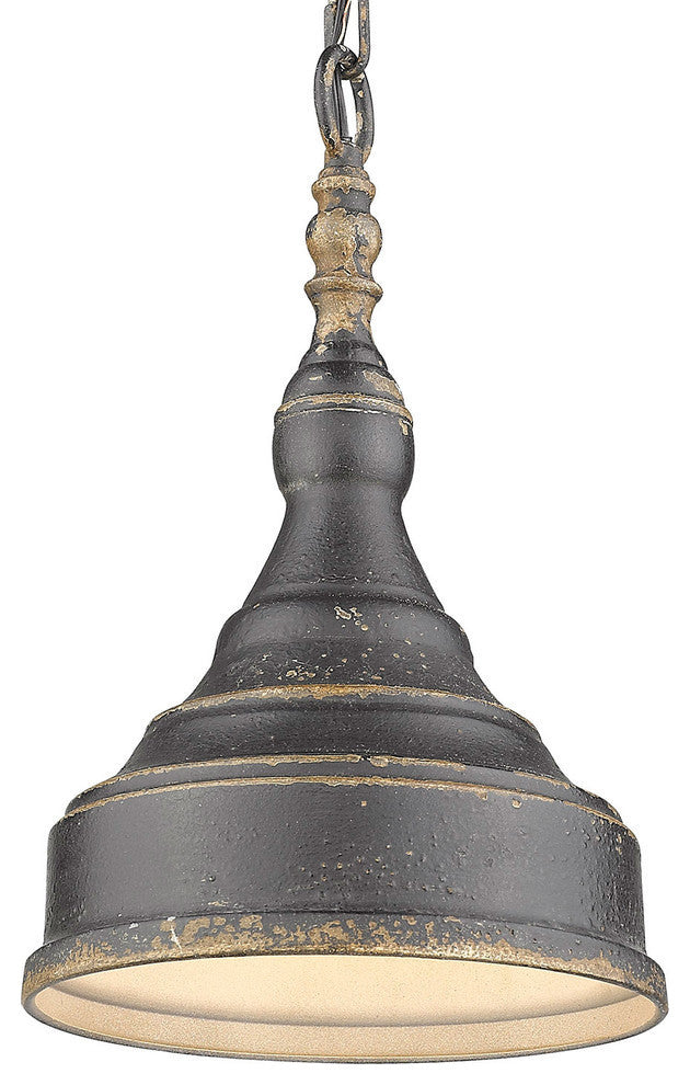 Keating 1-Light Pendant, Antique Black Iron