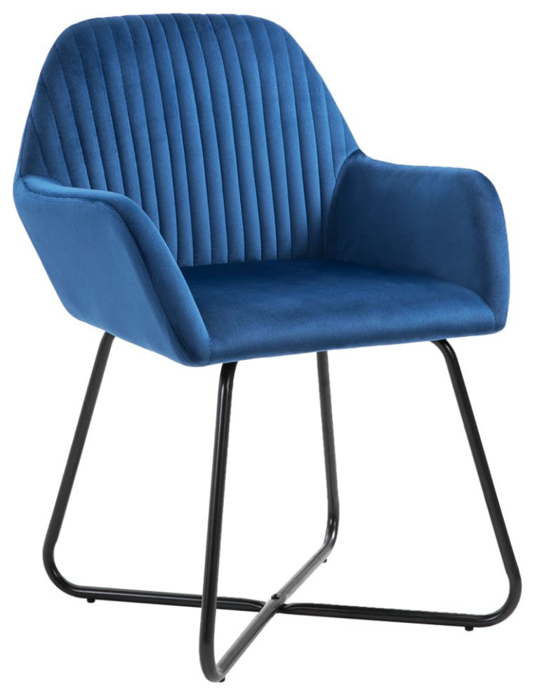 vidaXL Dining Chairs 4 pcs Blue Velvet