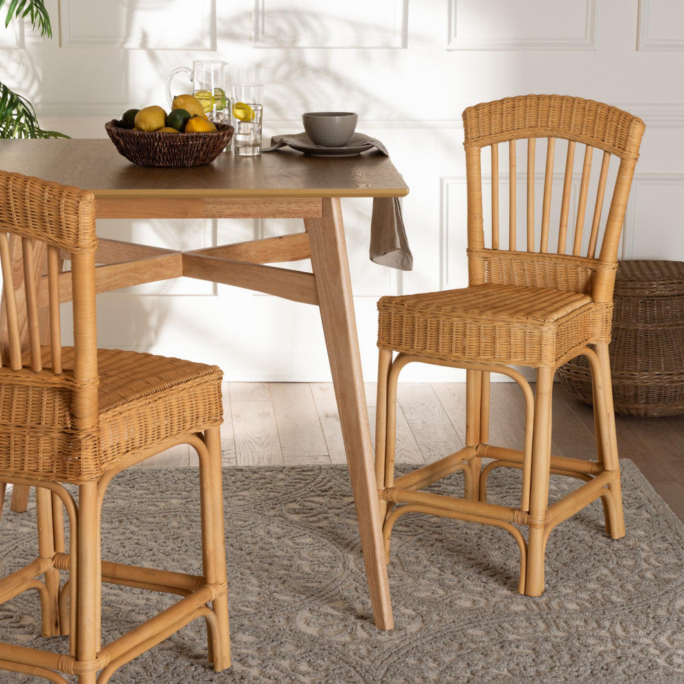 Becca Natural Rattan Counter Stool
