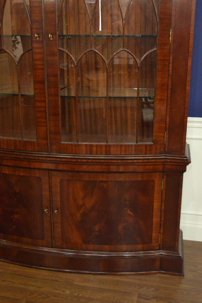 Mahogany Bow Front Display China Cabinet by Leighton Hall
