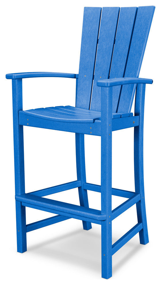 Polywood Quattro Adirondack Bar Chair, Pacific Blue