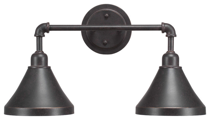 Vintage 2-Light Bath Bar, Dark Granite