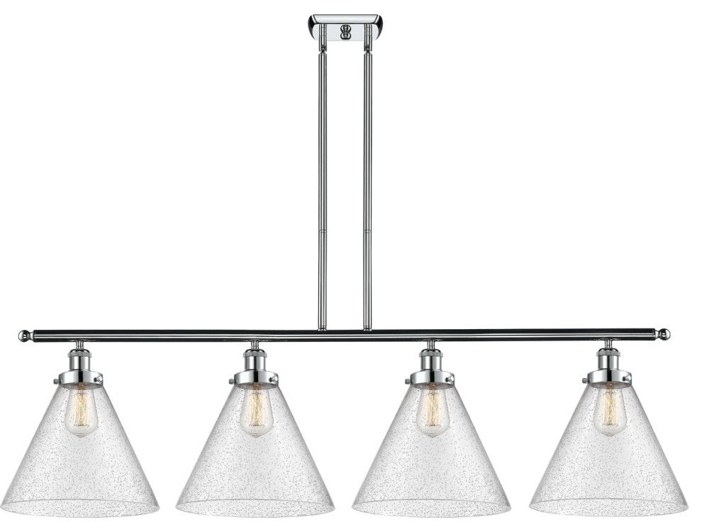 Innovations 916-4I-PC-G44-L Cone 12" 4 Light Island Light, Polished Chrome
