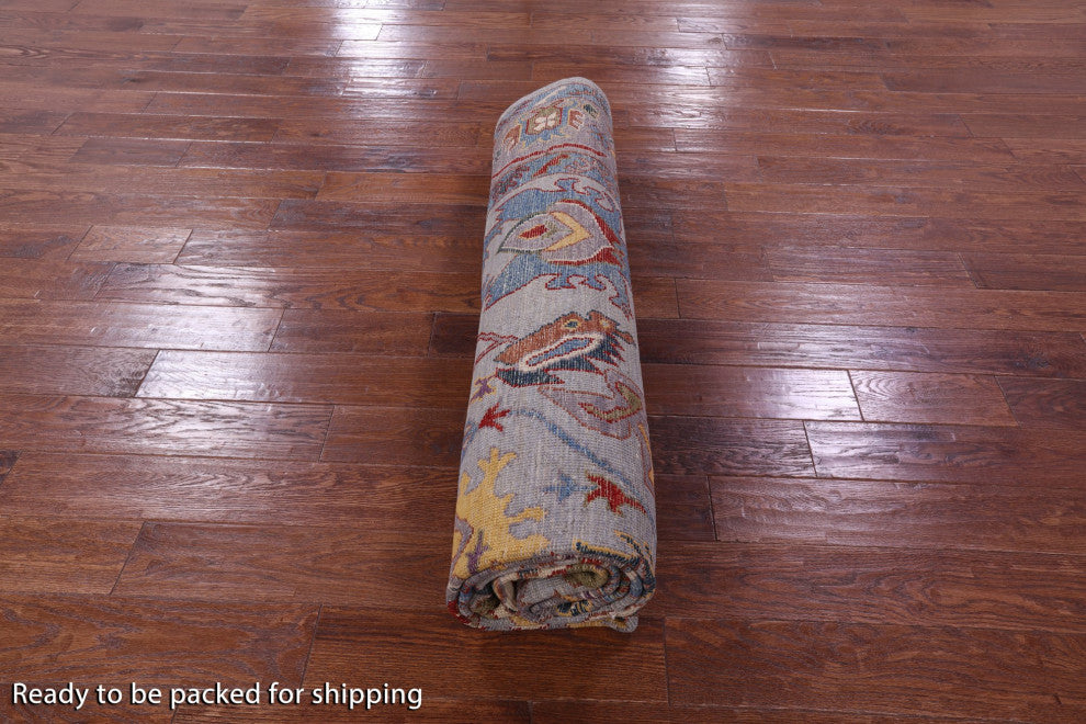 8' 2" X 9' 8" Hand-Knotted Turkish Oushak Wool Rug - Q12401