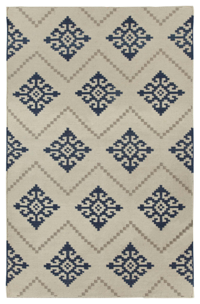Capel Genevieve Gorder Flakes Blue 3629_450 Flat Woven Rugs - 5' X 8' Rectangle