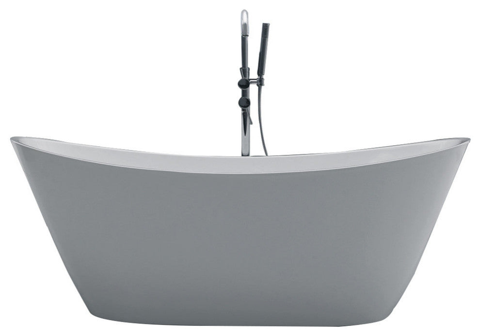 Eviva Bella 67" White Acrylic Free Standing Bathtub