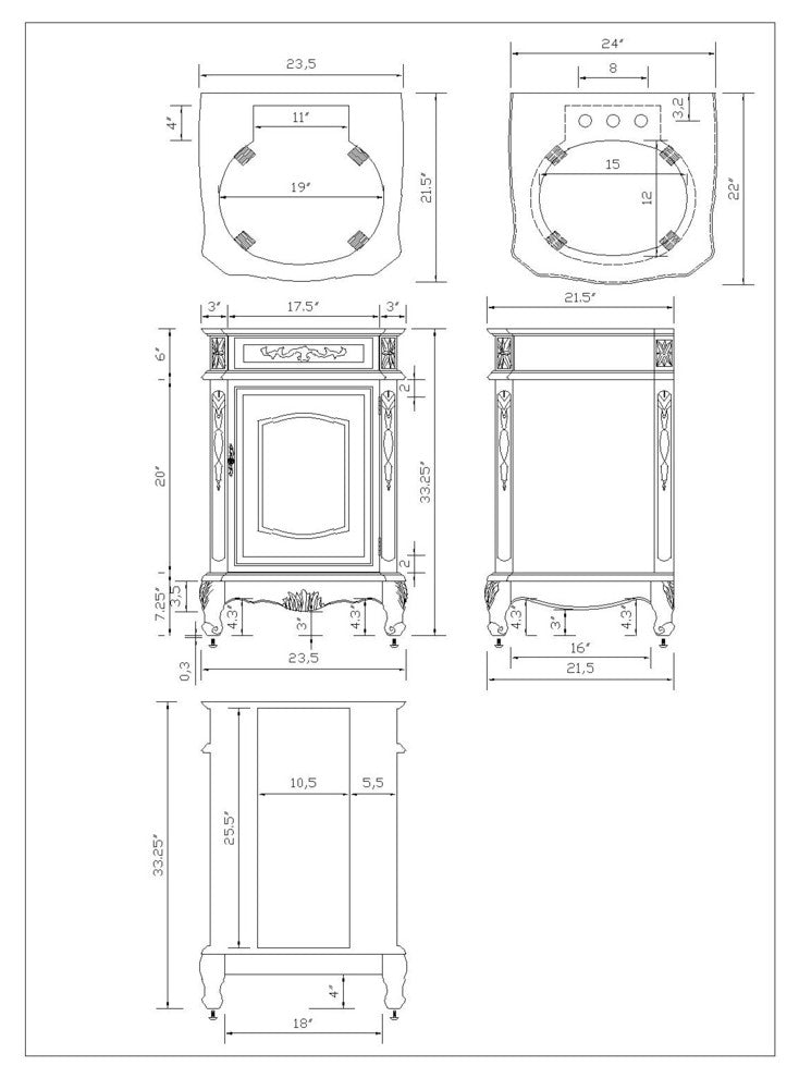 Verona 24" Bathroom Vanity Set With Countertop And Mirror