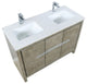 Lafarre Contemporary 48" Rustic Acacia Double Bathroom Vanity, Monte Chrome Fauc