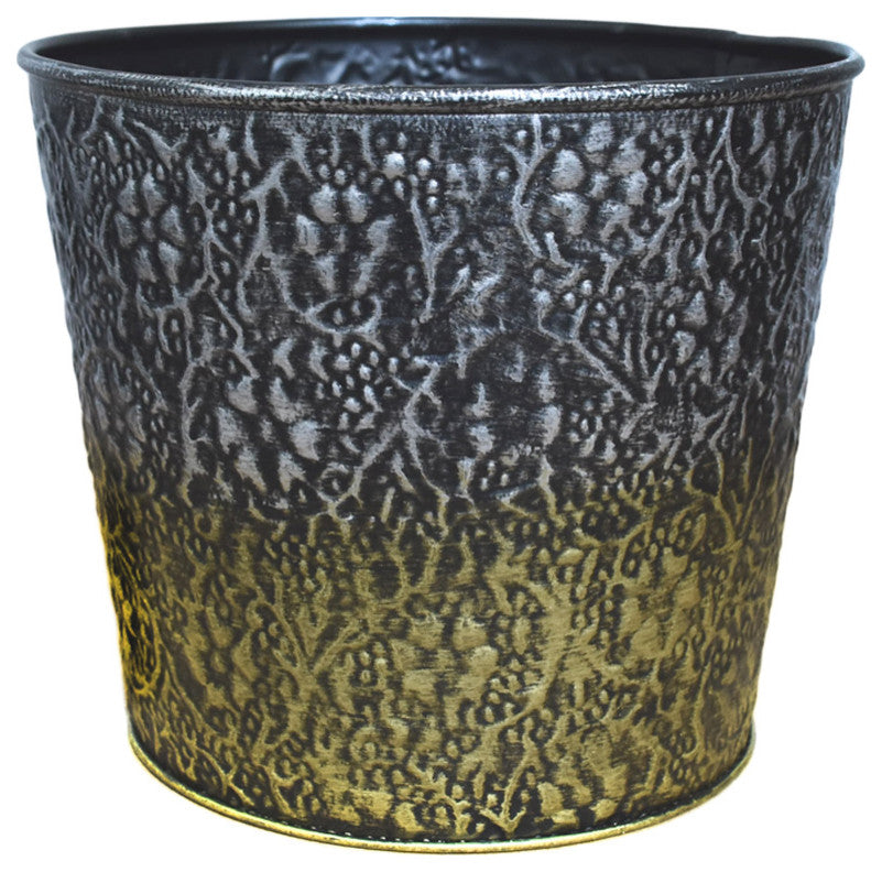 Handmade 100% Iron Round Modern Dusty Planters Pot Coated, Light Silver