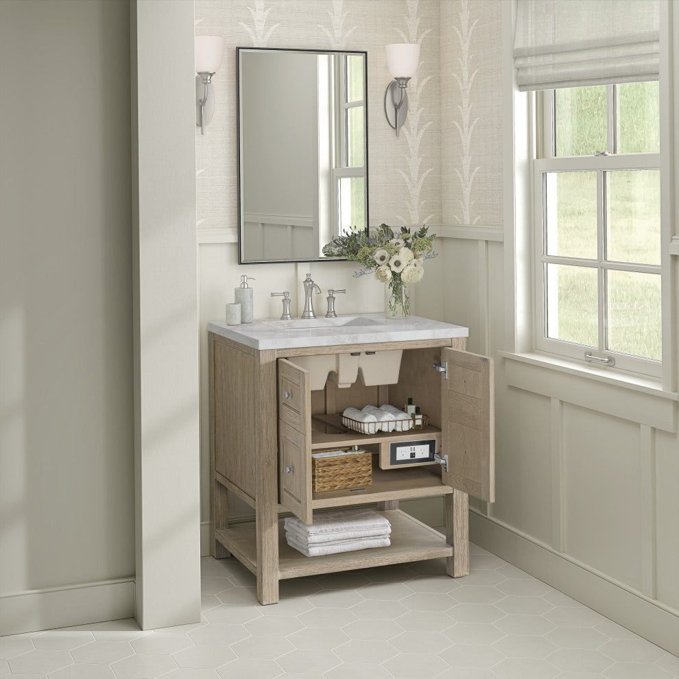 Breckenridge 30" Single Vanity, Oak, 3 CM Victorian Silver Top