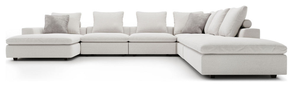 Lucerne Modular Chaise, Ashen Fabric, Ashen Fabric, Set14a-6pc