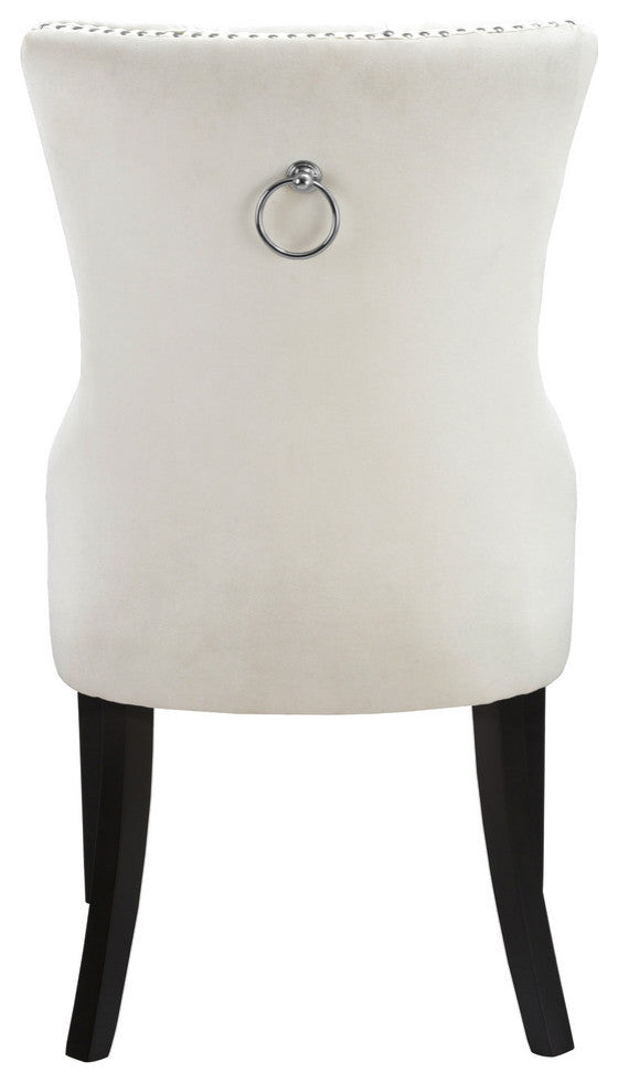 Nikki Velvet Dining Chairs, Set of 2, Cream