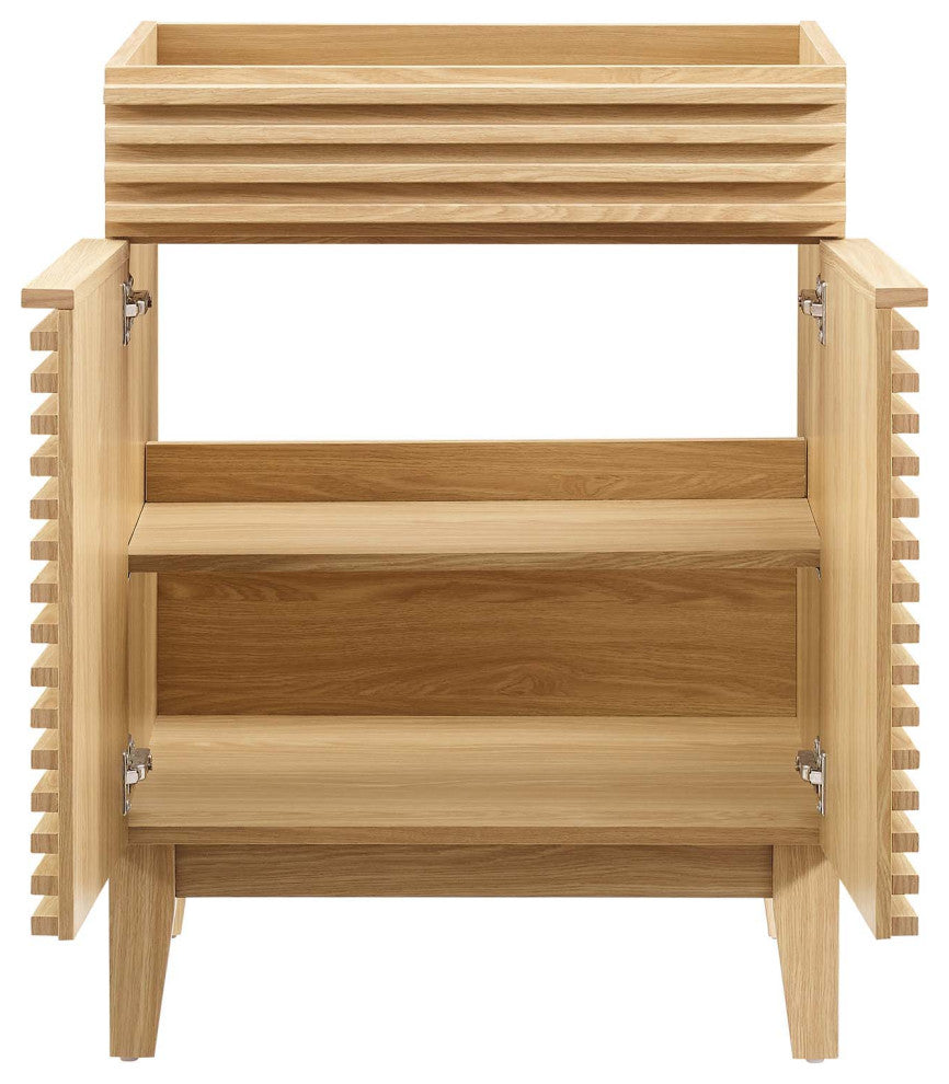 Render Bathroom Vanity Cabinet, Sink Basin Not Included, Oak
