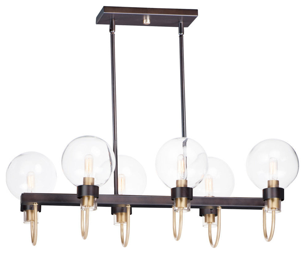 Maxim Bauhaus Six Light Linear Chandelier 30519CLBZSBR