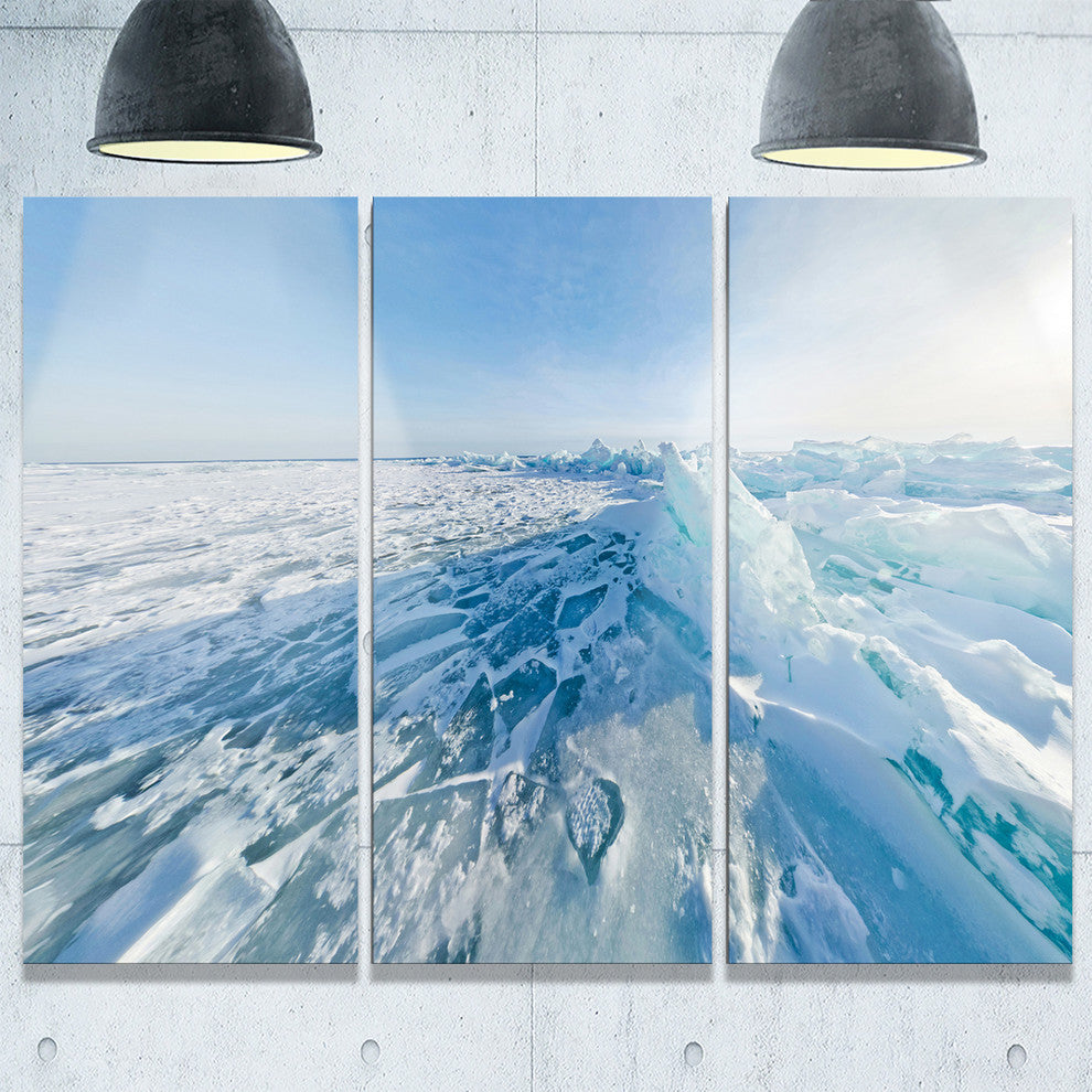"Ice Hummocks in Lake Baikal Siberia" Metal Wall Art, 3 Panels, 36"x28"