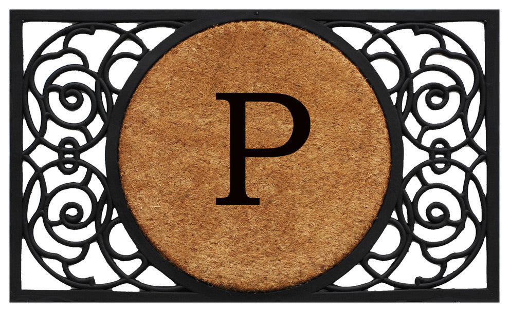 Armada Circle Monogram Doormat, 22"x36", P