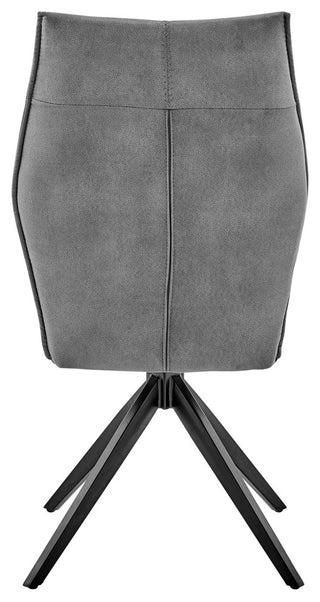 Monarch Swivel Dining Room Accent Chair in Charcoal Fabric - Set of 2