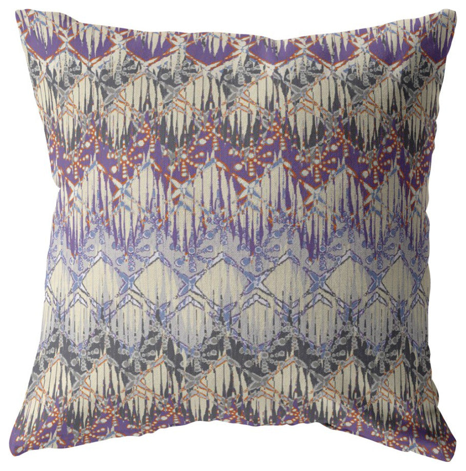 18 Magenta Cream Hatch Decorative Suede Throw Pillow