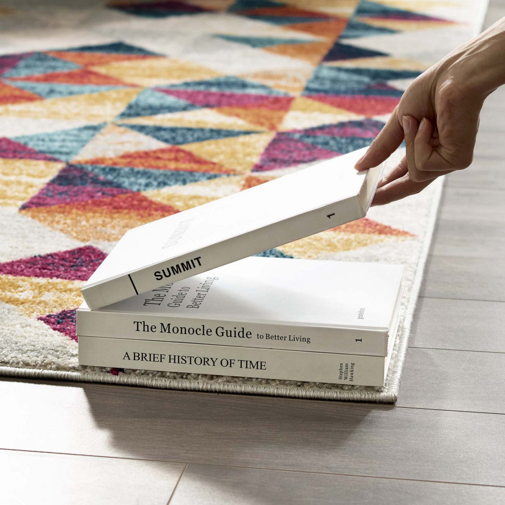Area Rug Runner Floor Carpet, 8x10, Multi Colorful, Modern, Lounge Hospitality