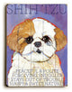 "Shih Tzu", Planked Wood Wall Decor By Ursula Dodge, 14"x20"