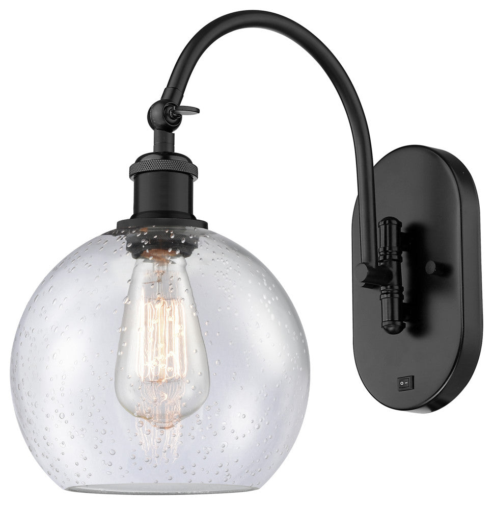 Innovations 518-1W-BK-G124-8-LED 1-Light Sconce, Matte Black