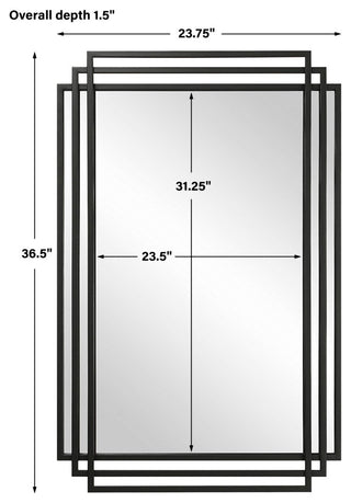 Uttermost 09768 Amherst 23-3/4" W x 36-1/2" H Rectangular Framed - Matte Black