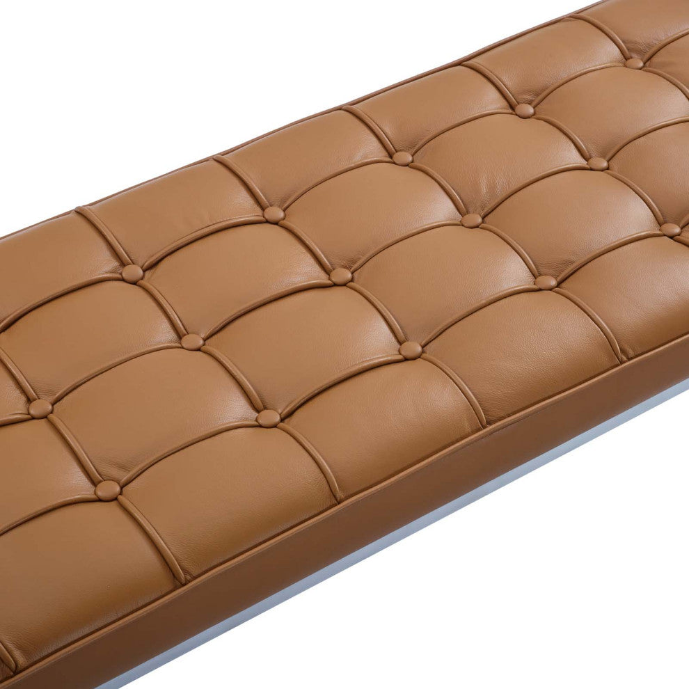 Loft Leather Bench-Tan