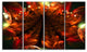 Abstract Fractal Orange Flower, Floral Canvas Print, 48"x28", 4 Panels