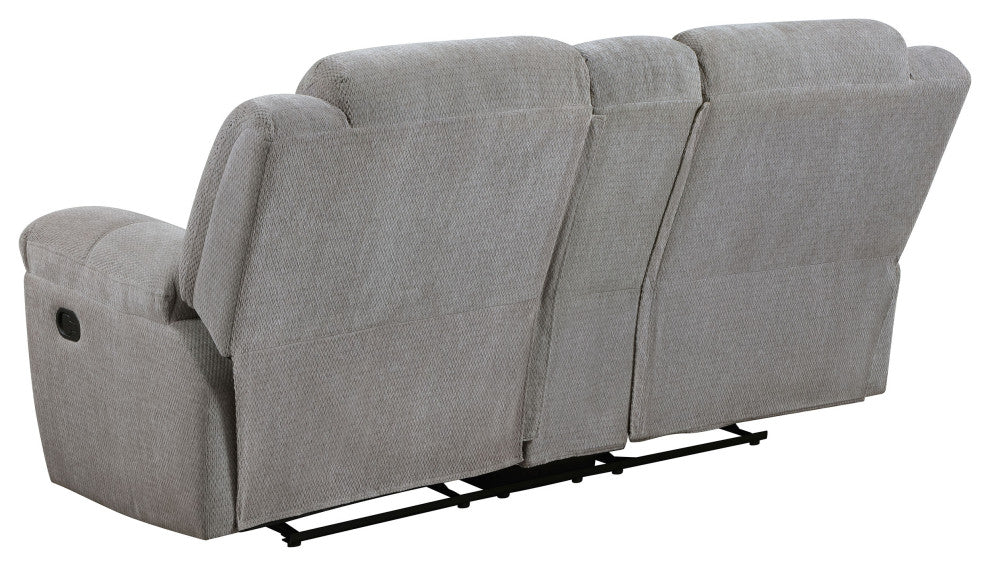 Gilson Chenille Upholstered Reclining Loveseat Grey