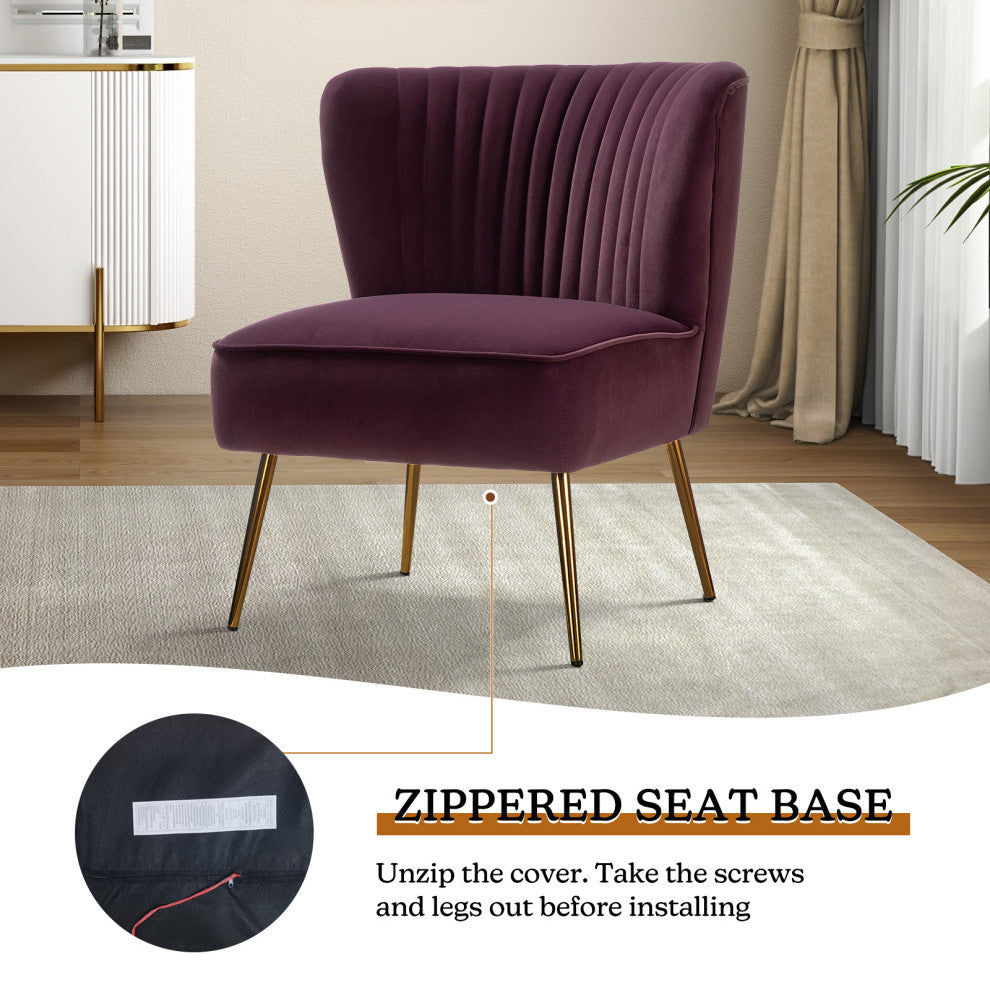 Velvet Accent Dining Chair, Purple