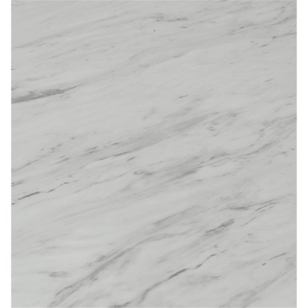 Flower Dining Table with White Faux Marble Top and Black Base