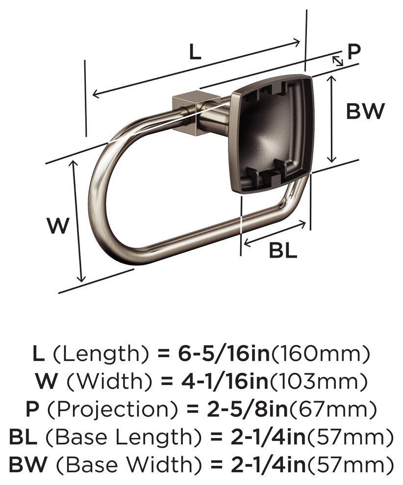 Amerock Stature Transitional Single Post Toilet Paper Holder, Brushed Nickel
