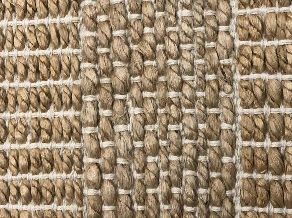 5" x 7" Tan Geometric Striped Area Rug