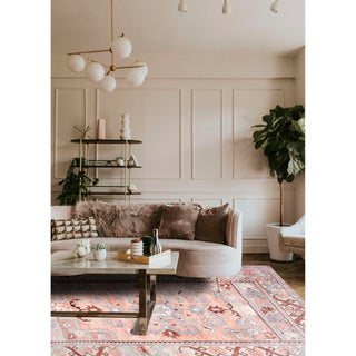 Bergen Boho Medallion Machine Made Indoor Area Rug, 2'6"x7'6", Rust