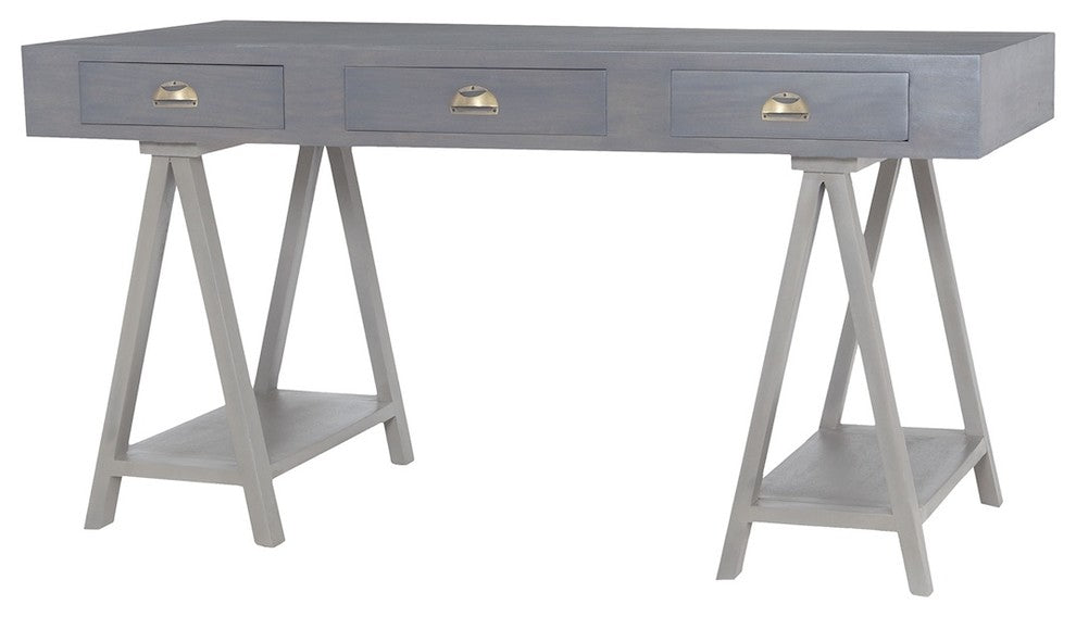 Huffman Desk In Antique Smoke With Grain De Bois Garden Gate
