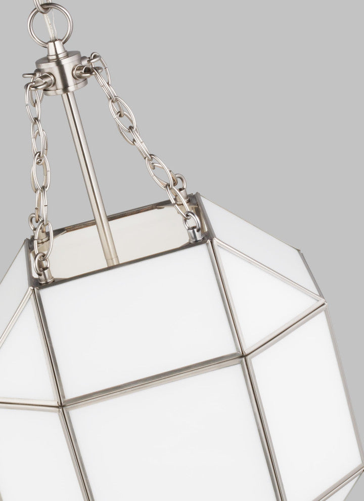 Morrison Small Three Light Lantern, Brushed Nickel