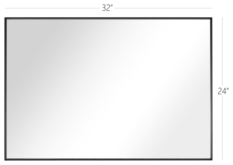 Rectangle Framed Bathroom Vanity Mirror Accent Wall Mirror, Black, 24"x32"