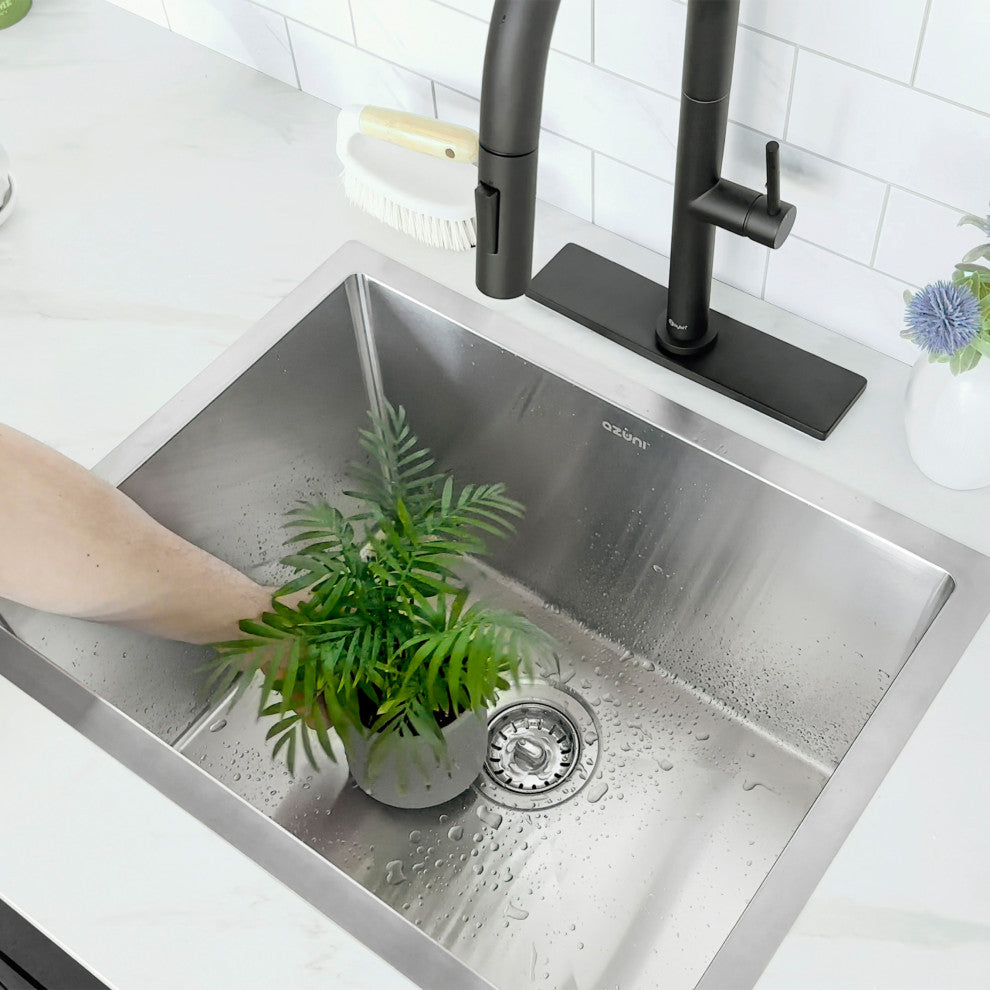 STYLISH Dual Mount 22" Single-Bowl Stainless Steel Utility Laundry Sink C122