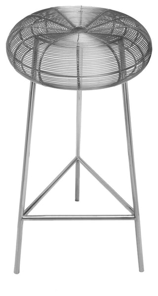 Tuscany Durable Metal Stool, Silver, Bar Height