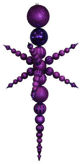 Shatterproof Radical Snowflake Christmas Finial Ornament, Purple, 76"